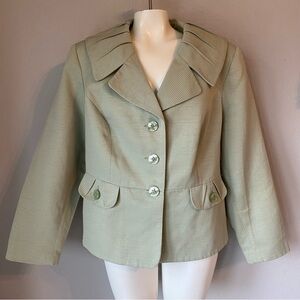 Women’s Plus Isabella 3 Button Fashion Blazer Green Size 18W Church Wedding